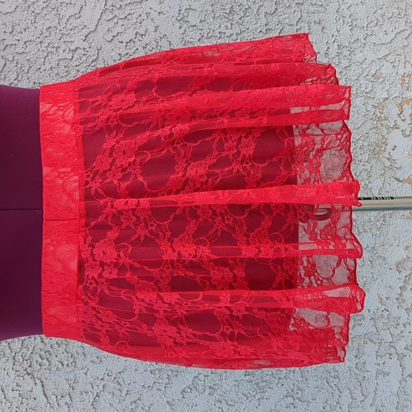 Hand Crafted Dresses & Skirts - Red Lace Mini Skirt  ♥️